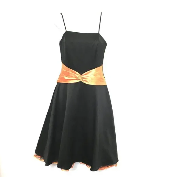 Aspeed Dresses | Aspeed Semi Formal Dress Black With Orange | Color: Black/Orange | Size: Xs | Masquerades's Closet